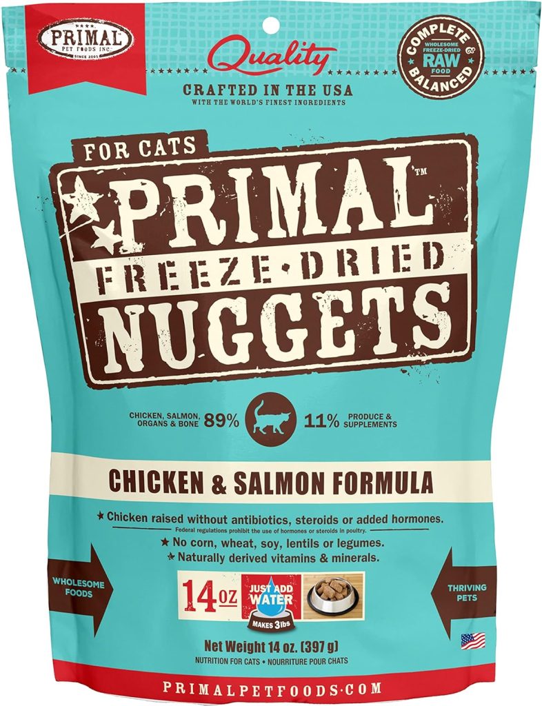 Primal Chicken & Salmon Formula Nuggets Grain-Free Raw Freeze-Dried Cat Food